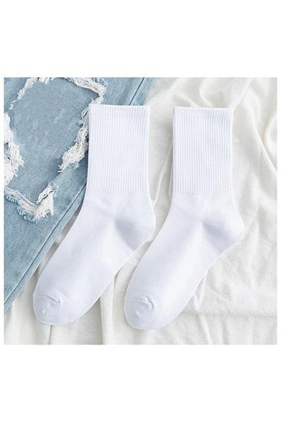 pırıltım 12 Pairs Unisex High Quality Sports White Socks