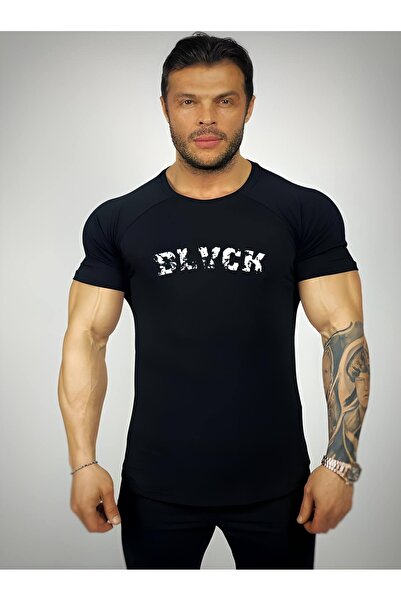 Black İstanbul Black Printed Fitness T-shirt