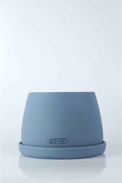 Bibitki El Yapımı Tasarım Mavi Saksı 1.25 Litre