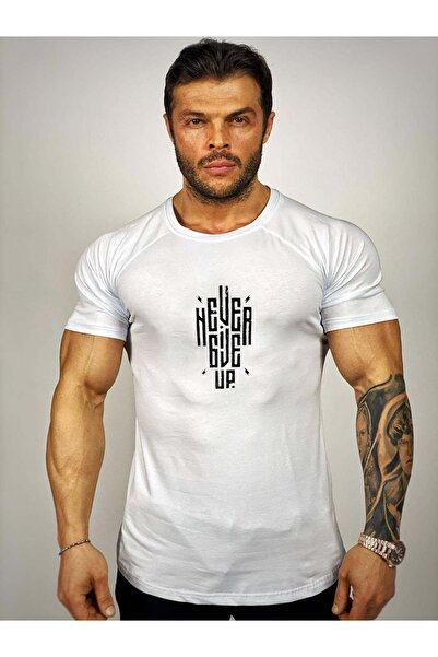 Black İstanbul Nikada ne odustaj Štampano Fitnes T-shirt