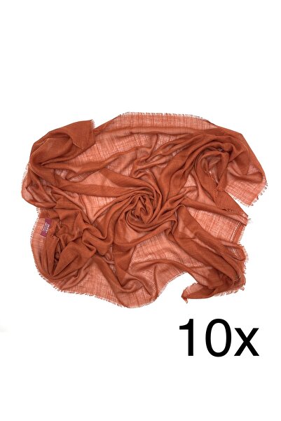 nazipek Flamlı Pamuklu Hediyelik Dağıtmalık 10'lu Paket Kiremit Yazma Eşarp 1...