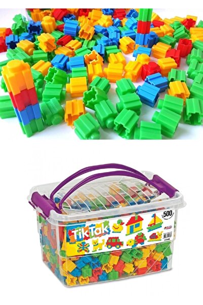 Miajima مجموعة مكعبات تيك تاك بولتاك التعليمية 500 قطعة + مكعب روبيك