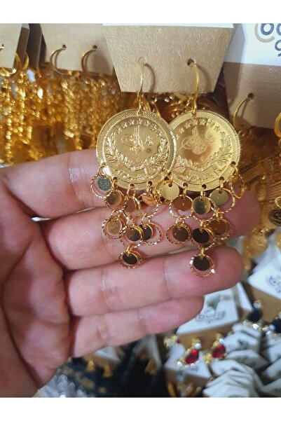 barisiva gold أقراط أنيقة مطلية بالذهب عيار 22 قيراط مع ترتر طغراء