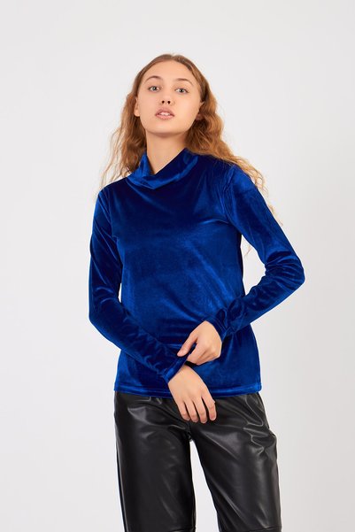 Pousse Collection بلوزة مخملية نسائية