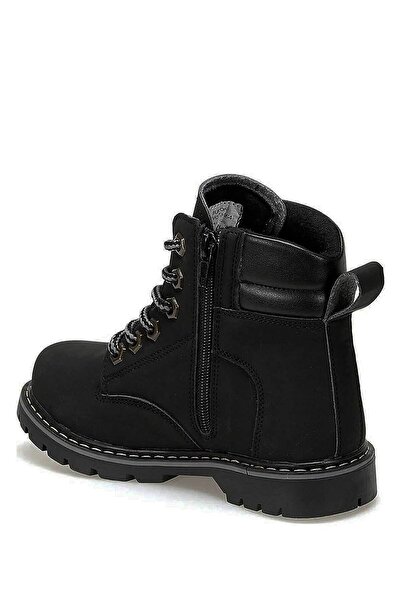 Kinetix Erkek Çocuk Fermuarlı Dikişli Kaymaz Taban Siyah Kışlık Bot