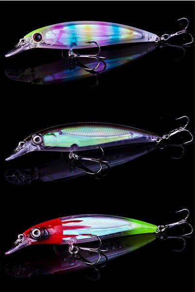 Kaytun Fishing Avcı 1023 3'lü Set Aynalı Sahte Balık 11 Cm 14 Gr 3d Göz