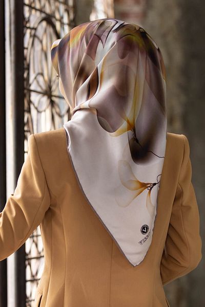 Vissona Γυναικείο Twill Silk Φουλάρι Μπεζ - Dusty Rose
