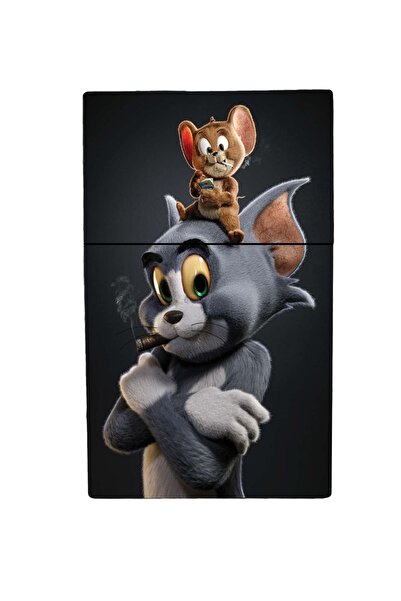İŞTE BU Ahşap Işıklı Biblo Ve Tom Ve Jerry Baskılı Sigara Kutusu