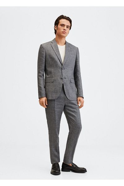 MANGO Man Παντελόνι από λινό Slim Fit