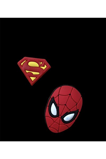 Crocs Jibbitzz Spider Man & Super Man Terlik Süsü 2'li Set.