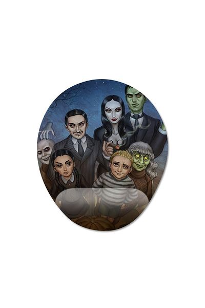 Pixxa نموذج لوحة ماوس يدعم المعصم من عائلة Addams - 3 بيضاوية