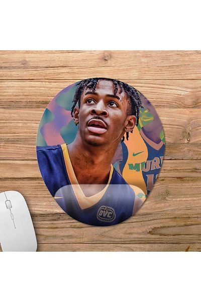 Pixxa Ja Morant - موديل لوحة ماوس Nba مع دعم للمعصم - 3 بيضاوي