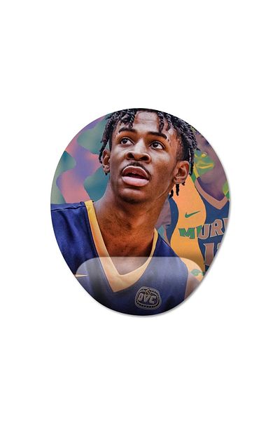 Pixxa Ja Morant - موديل لوحة ماوس Nba مع دعم للمعصم - 3 بيضاوي