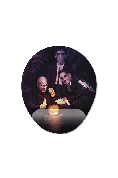 Pixxa نموذج لوحة الماوس المدعومة للمعصم من عائلة Addams - 1 بيضاوي