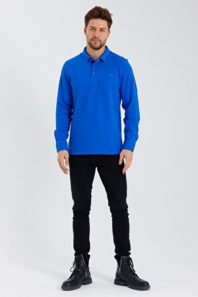 ENQUE Ανδρικό φούτερ Basic Polo Neck Long Loose Winter Saks