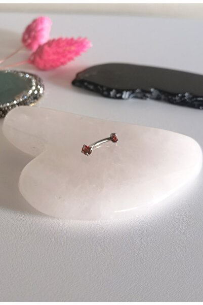 Bylin Cerrahi Çelik Zirkon Taşlı Rook Piercing , Kaş Piercing, Muz Piercing - 8mm - 1 Adet