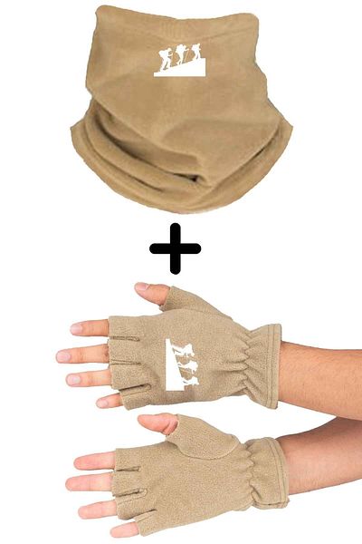 herotasarım Polar Bll2829 - Σετ 2 γάντια με γιακά λαιμού και Sand Cut Mountaineer