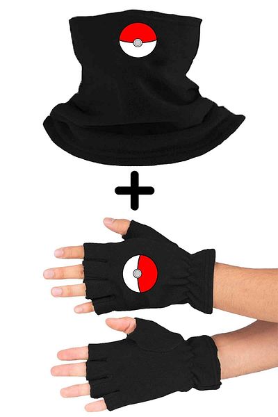 herotasarım Pokemon Black Cut Mănuși - Set de 2 fleece Bll2852