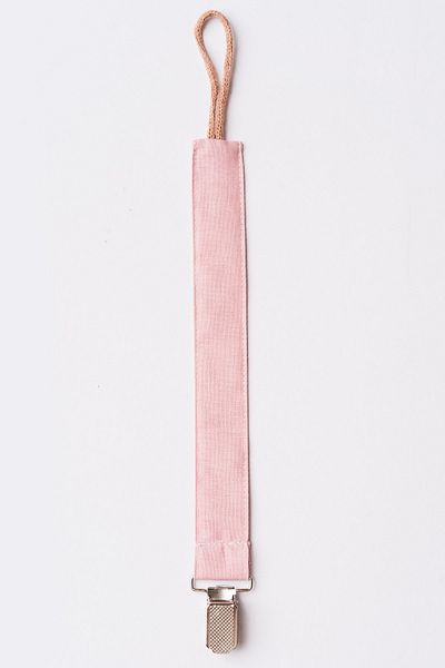 MyVera Powder Pacifier Strap - Fabric Cotton Laced Pacifier Chain - Pink Pacifier Holder