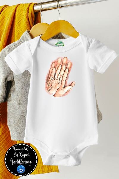 Baby&Baby بدلة للجسم للجنسين بأكمام قصيرة مطبوع عليها اسم قابلة للكتابة، أمي ...