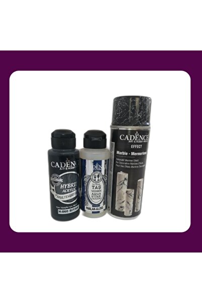 Cadence Mermer Görünümlü Boya Seti( Mermer Sprey Beyaz Efect Boya)
