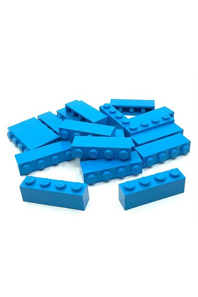 LEGO Accessory Custom Moc Creator Brick 1 X 4 Brick Dark Azure 4 Pieces Will Be Sent