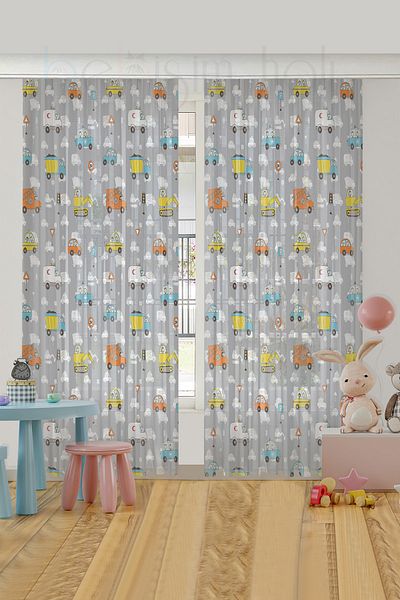Bebişim Halı Children's Room Tulle Curtain with Trolley