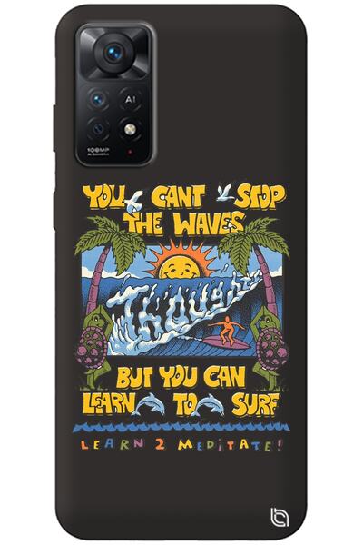 WANNA PROTECT Xiaomi Redmi Note 11 Pro Black Premium Velvet Inside Waves Patt...