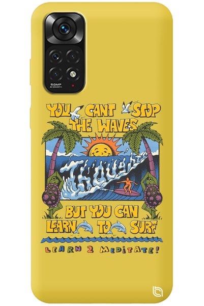WANNA PROTECT Xiaomi Redmi Note 11S Yellow Premium Velvet Inside Waves Patter...