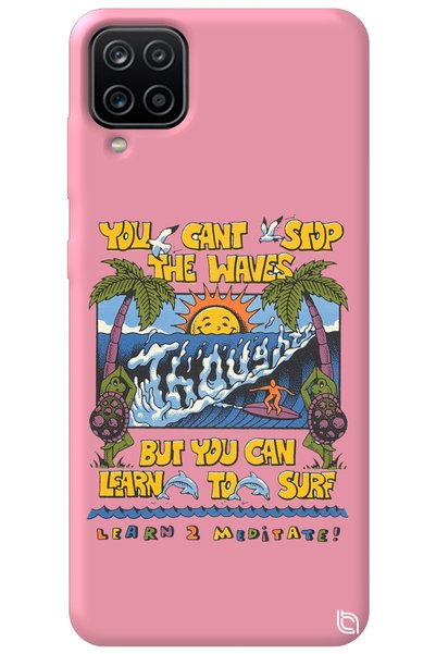 WANNA PROTECT Samsung M12 Pink Premium Velvet Inside Waves Patterned Silicone...