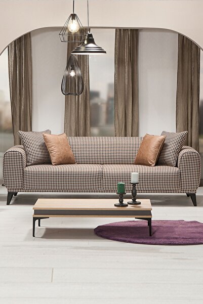 Modalife Milano Üçlü Kanepe Ekose