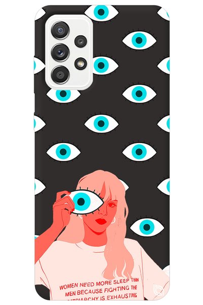 WANNA PROTECT Samsung A73 Black Premium Velvet Eye Patterned Silicone Phone Case