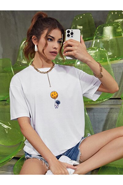 DAXİS Sportwear Company Oversize γυναικείο μπλουζάκι με στάμπα αστροναύτη