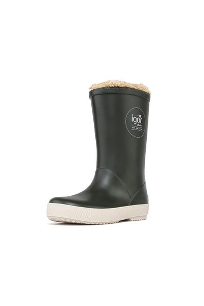 IGOR W10207 Splash Nautico Cizme de ploaie pentru copii din shearling kaki