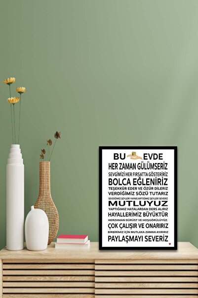 Conceptione Bu Evde Her Zaman Gülümseriz Yazısı (siyah Çerçeve Görünümlü) Uv ...