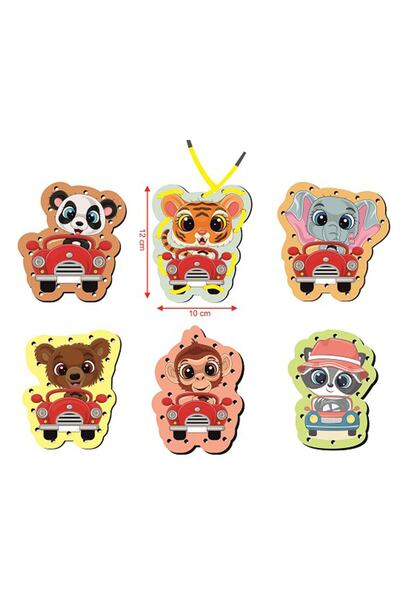 eryatex Montessori Rope Threading Wooden Toy Educational Toy With Holes Colorful Hand Muscle Intelligence Developing Toy