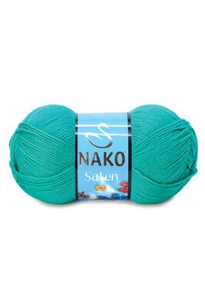 NAKO Satin 5-Piece Hand Knitted Thread Cyan 4240