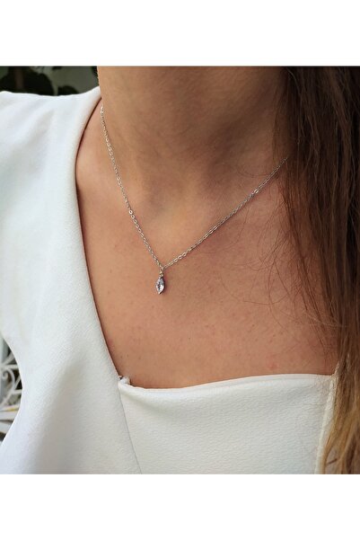 TÜKKAN ACCESSORİES Gümüş Kaplama Zirkon Taş Kolye