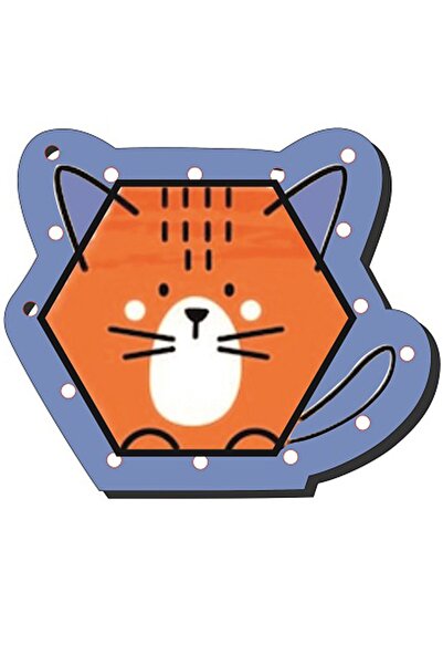 eryatex Ahşap Oyuncak Montessori Ip Geçirme Eğitici Oyuncak Delikli Renkli El Kas Zeka Geliştirici Oyuncak