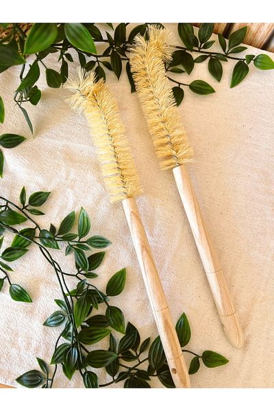 KaiHome Decorative Bottle Cleaning Brush with Wooden Handle