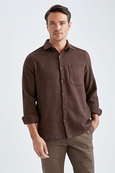 DeFacto Стандартна поло риза с ревери с дълъг ръкав Z1336az22wn