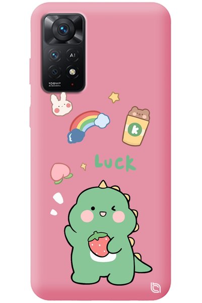 WANNA PROTECT Xiaomi Redmi Note 11 Pro Pink Premium Velvet Dinosaur Patterned...