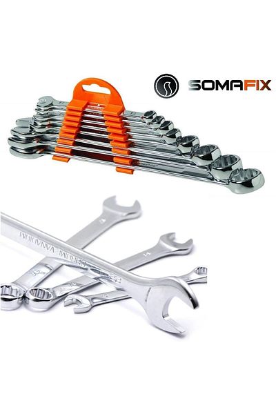 Depolife Somafix Sf-3505 Combined 8 Piece Wrench Set Professional Stainless Chrome Steel 2 Direction Flat Star