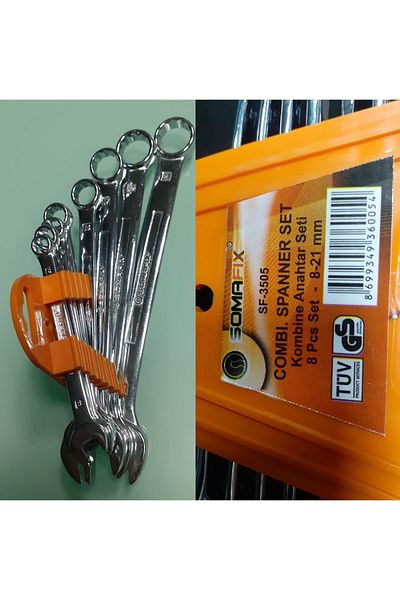 Depolife Somafix Sf-3505 Combined 8 Piece Wrench Set Professional Stainless Chrome Steel 2 Direction Flat Star
