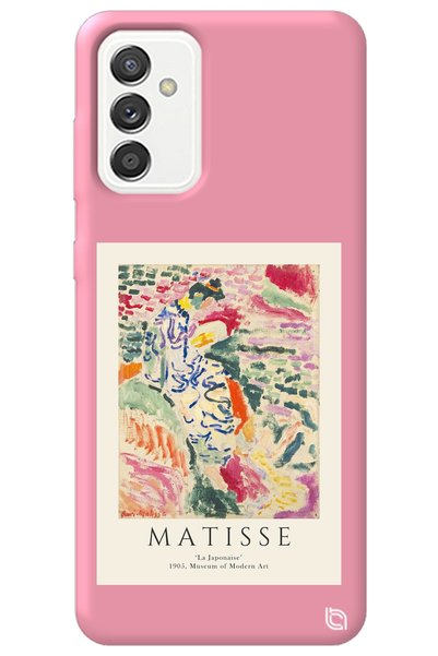 WANNA PROTECT Samsung M52 Pink Premium Velvet Inside Matisse Patterned Silico...