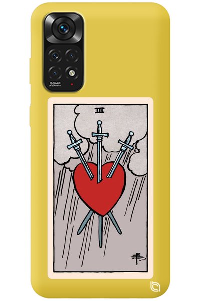 WANNA PROTECT Xiaomi Redmi Note 11 Yellow Premium Velvet Inside Tarot Heart P...