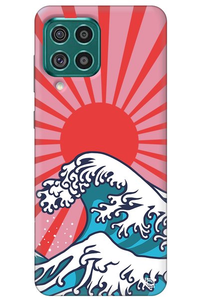 WANNA PROTECT Samsung A22 Pink Premium Velvet Japanese Patterned Silicone Pho...