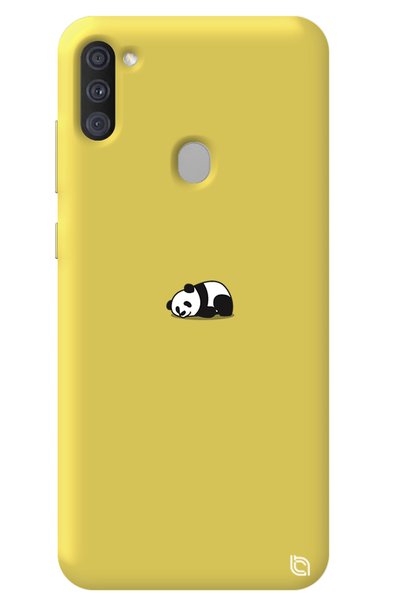 WANNA PROTECT Samsung A11 Yellow Premium Velvet Panda Patterned Silicone Phon...