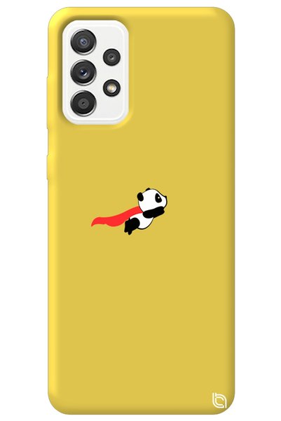 WANNA PROTECT Samsung A73 Yellow Premium Velvet Inside Flying Panda Patterned...