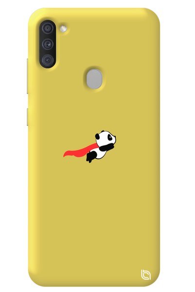WANNA PROTECT Samsung M11 Yellow Premium Velvet Inside Flying Panda Patterned...